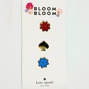 Kate Spade New York Bloom Bloom Floral Enamel Pins NEW!